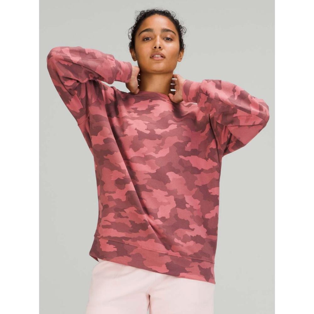 Lululemon perfectly oversized crew heritage camo brier rose 6